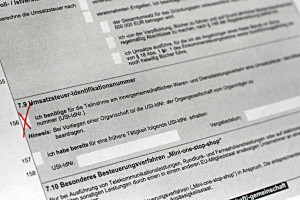 Beantragung Umsatzsteuer-Identifikationsnummer im Fragebogen zur steuerlichen Erfassung (Gründung)